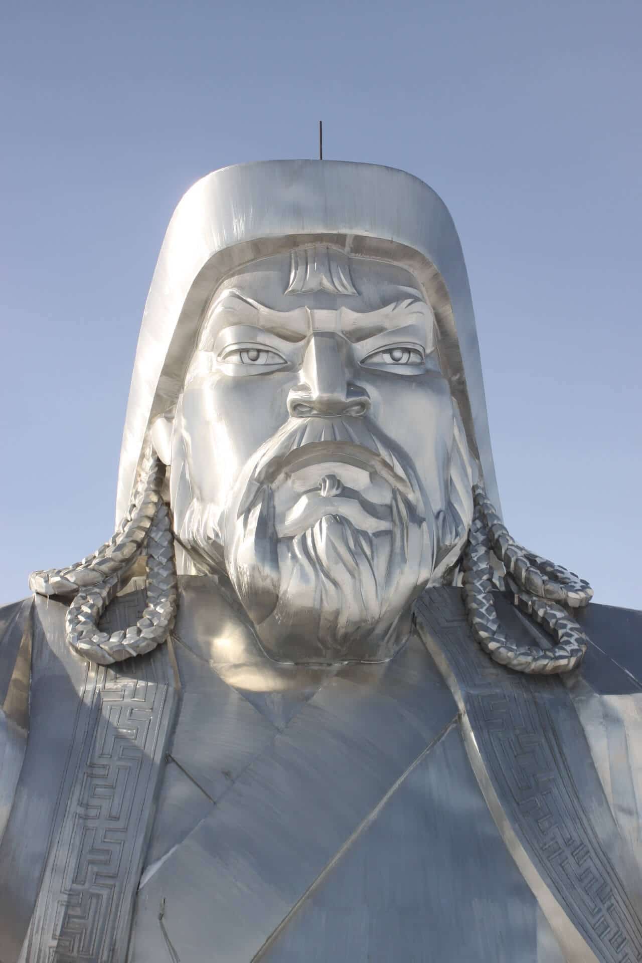 Genhgis Khan statue head and chest