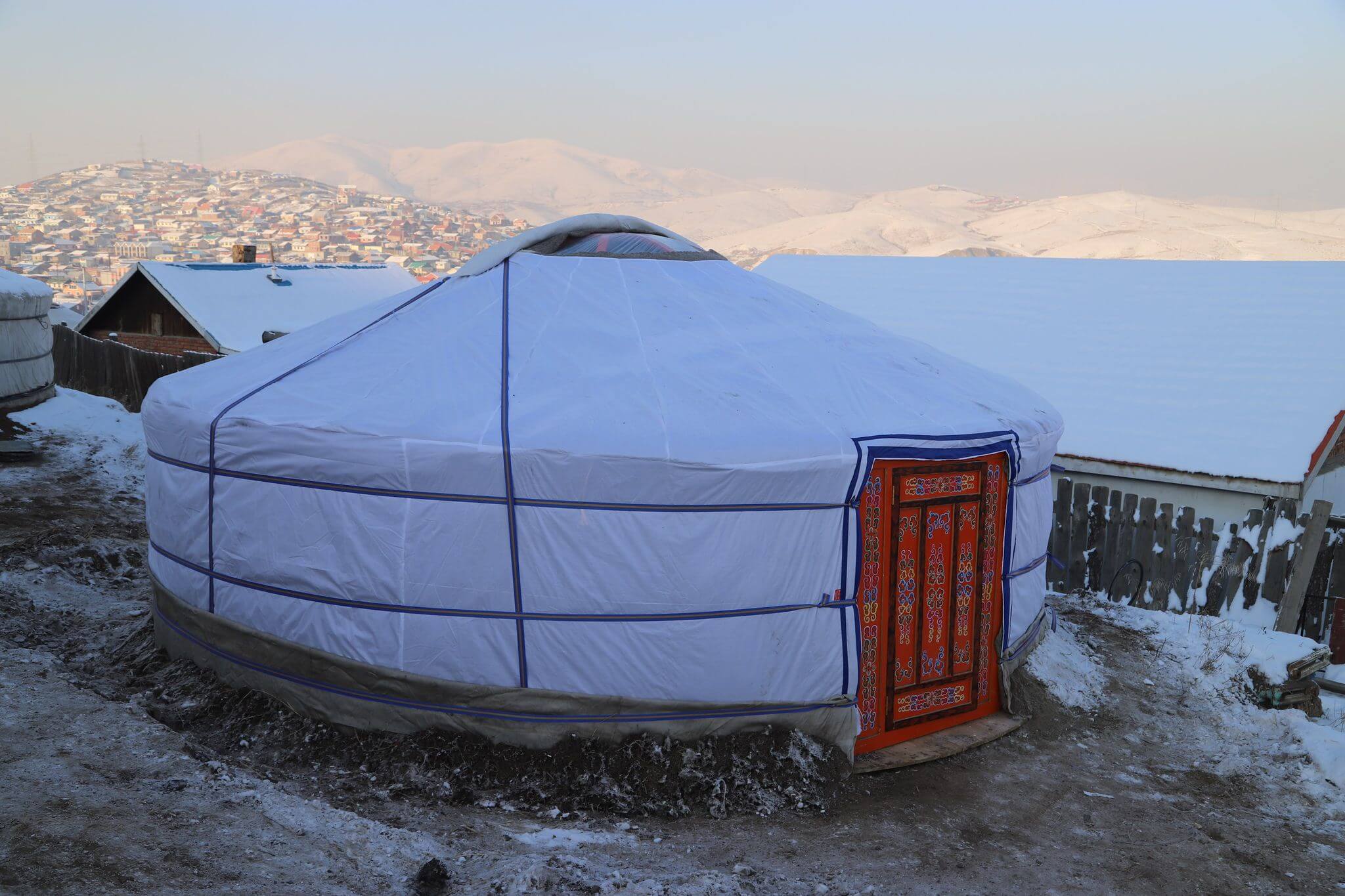 Mongolian Yurt In Snow