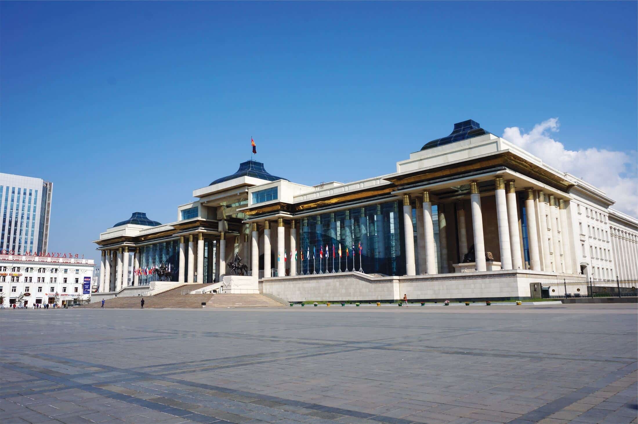 Mongolia, Ulan Bator, Sukhbaatar square, Louis Vuitton shop