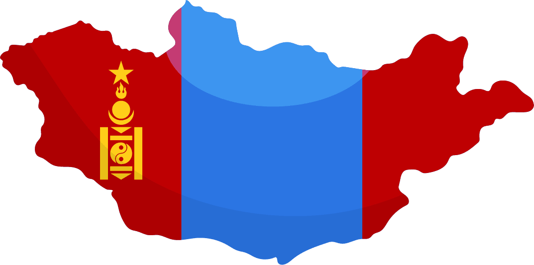 Mongolian map with flag color