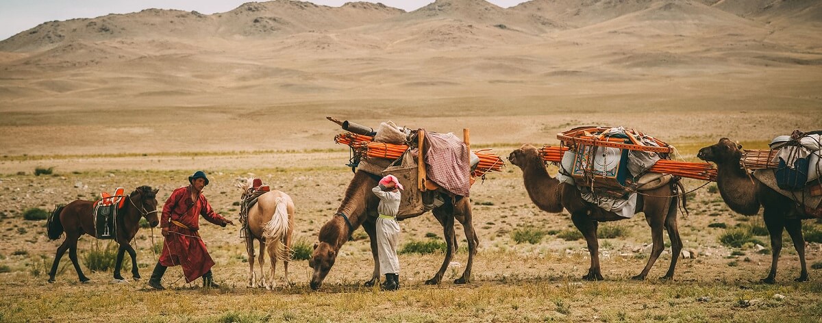 Mongolian nomadic family