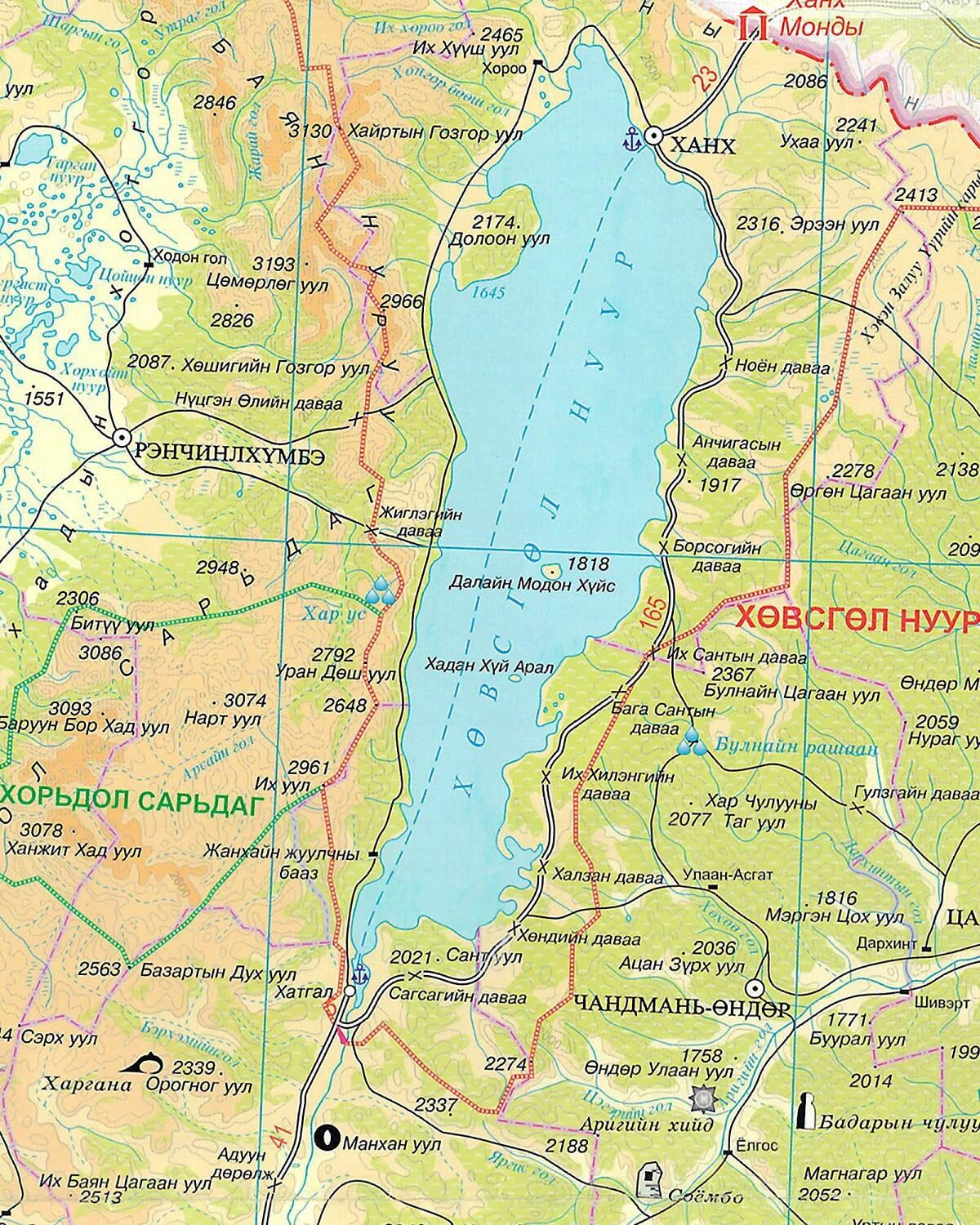 Khuvsgul lake map