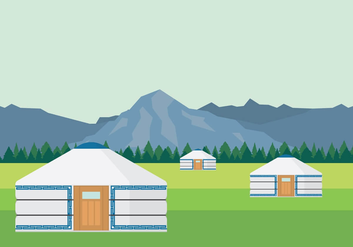 mongolian tent illustration vector 1