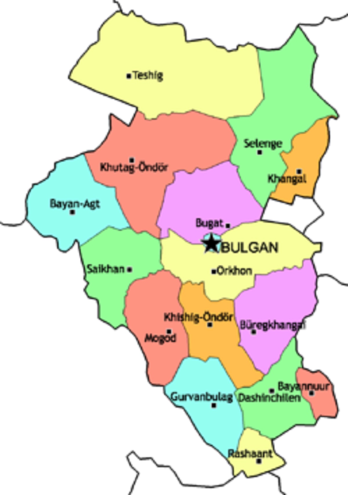250px Mongolia Bulgan sum map