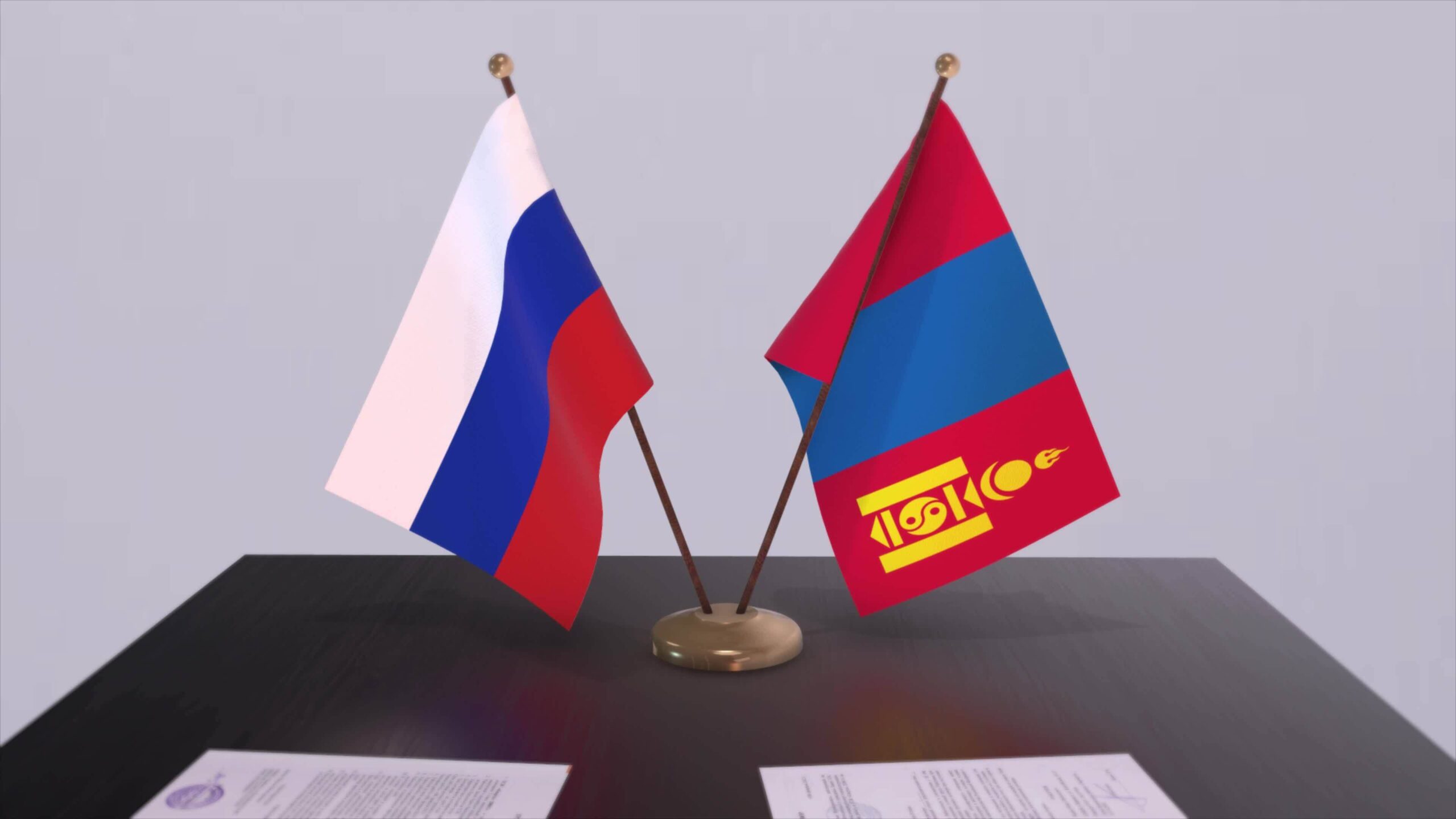 mongolia and russia national flag business meeting or diplomacy deal politics agreement animation video scaled