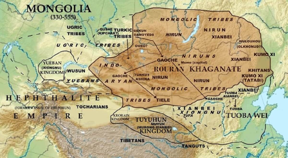 Map of the Rouran Khaganate