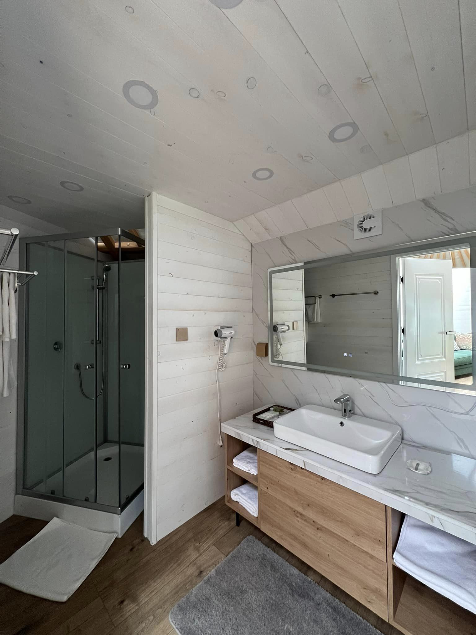 modern mongolian yurt bathroom