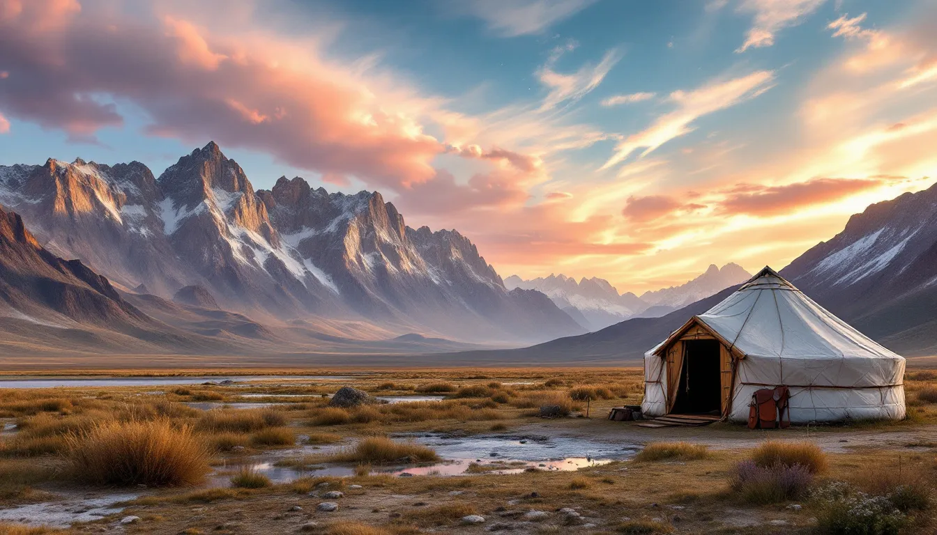 A stunning view of a top camping site in Mongolia, perfect for outdoor adventures.