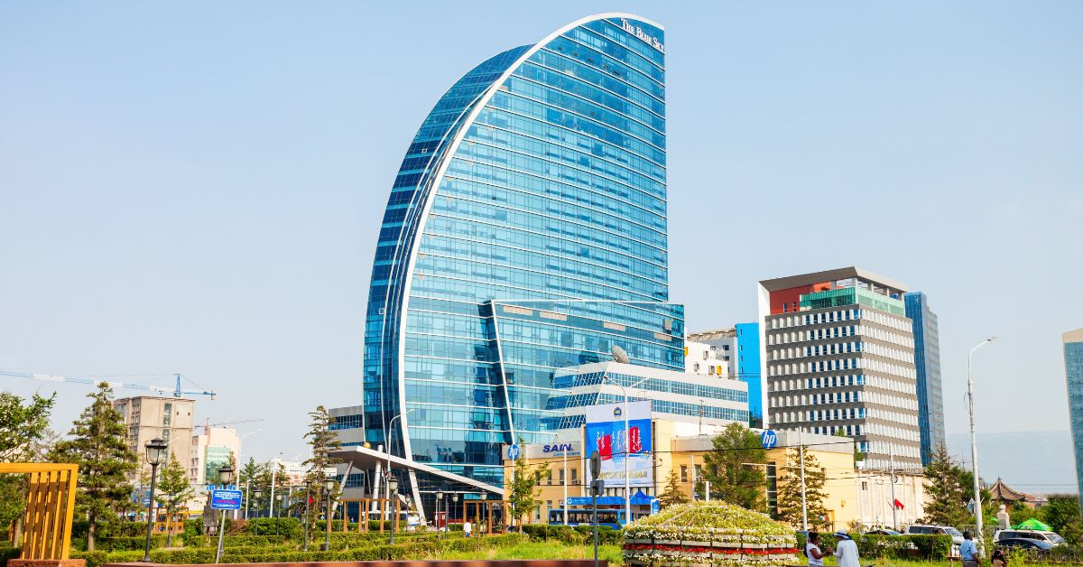 In the capital city of Ulaanbaatar, modern architecture