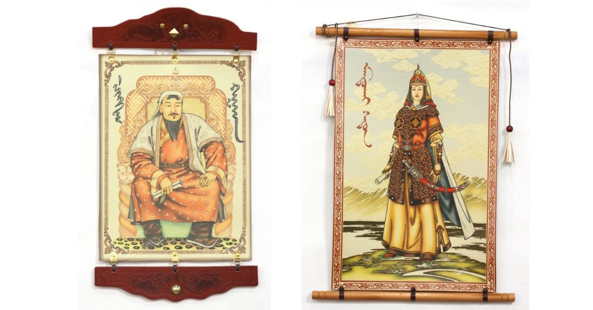 Mongolian leather wall hangings