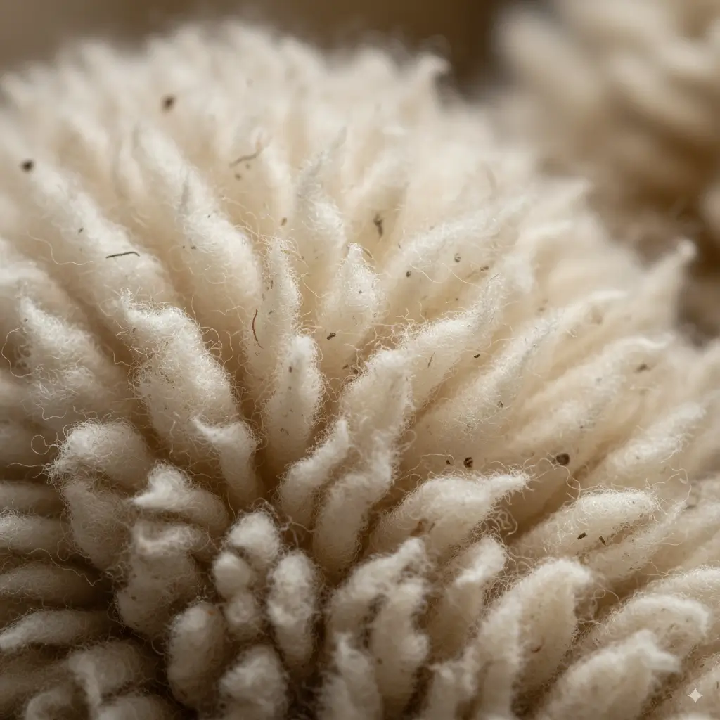 wool fiber macro